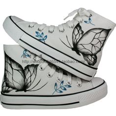 butterfly Converse Butterfly, Butterfly Converse, Shoes Butterfly, Painted Things, Butterfly Shoes, Custom Shoes Diy