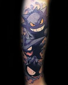 an arm with a cartoon character on it