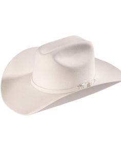 White Western Hat For Formal Occasions, White Western Formal Hat, Classic White Hat Bands For Rodeo, Classic White Hat Band For Rodeo, Classic White Hat Bands For Winter, Classic Flat Bill Top Hat For Western-themed Events, White Classic Rigid Hat Band, Classic White Rigid Hat Bands, Classic White Felt Hat For Ranch