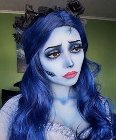 #halloween #halloweencostumeideas #halloweenchallenge #halloween2024 #makeupart How To Make Medusa Hair, Caroline Makeup Halloween, Halloween Horror Costume Ideas, Bride Corpse Makeup, Corpse Bride Face Paint, Halloween Costume Blue Hair, Blue Hair Halloween Costumes, Blue Hair Costume Ideas, Corpse Bride Makeup Halloween