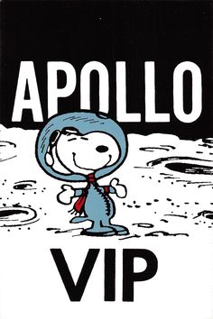 a sticker depicting a cartoon character on the moon with words that read, apollo vip