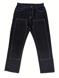 Multi Pocket Baggy Wide Leg Jeans For Men Y2k High Street Black Loose Casual Pants HipHop Men's Casual Fashion Workwear Pants Gender: MEN Wash: Light Decoration: Pockets Pattern Type: Solid Fit Type: LOOSE Length: Full Length Jeans Style: Wide Leg Pants Thickness: Midweight Waist Type: MID Material: Denim Model Number: OY-NZ111 update.24.01 Baggy Wide Leg Jeans, Fashion Workwear, Men's Casual Fashion, Casual Man, Man Pants, Workwear Pants, Denim Decor, Y2k Men, Baggy Y2k