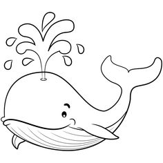 a cartoon whale with water splashing from it's mouth and its head in the air