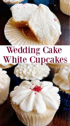 wedding cake white cupcakes with red sprinkles on the top and bottom