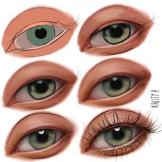 the different types of eyes are shown in this drawing lesson, which shows how to draw an