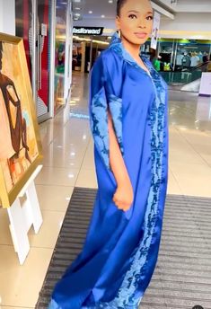 Introducing our stunning handmade maxi Ankara fabric dress with exaggerated sleeves, tailored to perfection just for you! ❣️Crafted from high-quality 100% Ankara fabric, this dress is a true masterpiece. Each piece is carefully handcrafted with meticulous attention to detail, ensuring that every stitch is perfect. ❣️We understand that every woman is unique, and that's why we offer this dress made to order, tailored specifically to your measurements. Whether you prefer your custom measurements or Elegant Blue Maxi Dress For Eid, Bohemian Maxi Dress With Kimono Sleeves For Evening, Bohemian Blue Silk Maxi Dress, Blue Silk Bohemian Maxi Dress, Elegant Blue Maxi Abaya, Elegant Blue Maxi Length Abaya, Eid Long Maxi Dress, Elegant Royal Blue Maxi Dress For The Beach, Blue Floor-length Abaya For Eid