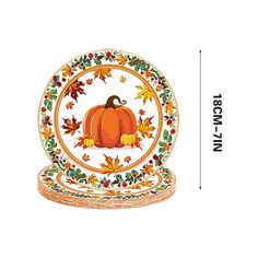 a decorative plate with a pumpkin on it