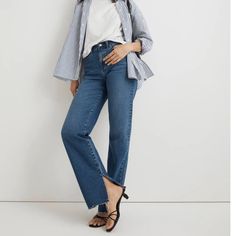 Bought From Madewell Website But I Need A Different Size! Never Worn. Baggy Straight Jeans, High Rise Denim Jeans, Cropped Wide Leg Jeans, White Denim Jeans, Straight Crop Jeans, Madewell Jeans, Straight Leg Denim, High Rise Denim, Vintage Jeans