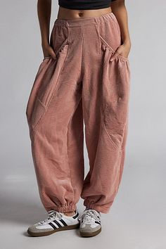 Updated BDG cargo pant in a wide, barrel leg silhouette. Designed in a soft corduroy fabric featuring a mid-rise elasticized waist, oversized side pockets and cinched hems. Only at Urban Outfitters. Features BDG Em corduroy pocket pant Barrel leg pant Soft and lightweight corduroy Midrise elastic waist Oversized side pockets with draped detailing Cinched hems Wide leg fit Full length Easy pull-on style UO exclusive Content + Care 90% Polyester, 8% nylon, 2% spandex Machine wash Imported Size + F Elevated Basics, Corduroy Fabric, Cargo Pant, Fall Favorites, Pocket Pants, Corduroy Pants, Exclusive Collection, Bottoms Pants, Leg Pants