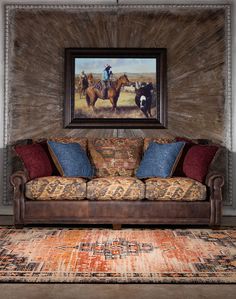 Arapaho Sofa Western Living Room Ranch Style, Southwest Gothic, Country Couches, Interesting Aesthetic, Aesthetic Lines, Adobe Interior, Western Living Room, Western Gothic, Large Couch