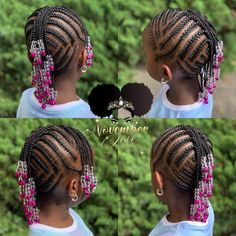 Kids Cornrow Hairstyles, Braids And Beads, Cute Hairstyles Updos, Kid Hair Styles, Kids Hair Styles, Lil Girl Hairstyles, Kid Braid Styles