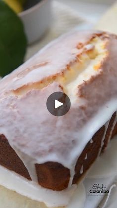 a loaf of lemon pound cake with icing