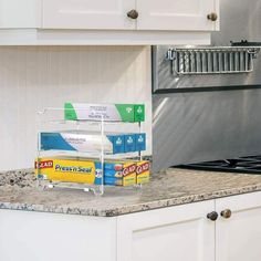 the kitchen counter is clean and ready to be used as a dishwasher rack