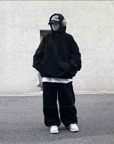 Black Baggy Outfit, Black Baggy Pants Outfit, Baggy Outfits Girl, Hoddies Outfits, Baggy Pants Outfit, Oversize Outfit