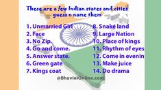 N Names, Solve The Puzzle, Indian States, Funny Riddles, Puzzle Solving, Brain Teasers, Riddles, Party Games, How Many