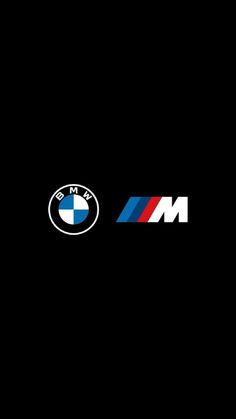 the bmw logo is shown on a black background