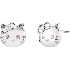 Add a splash of cuteness to any look with these Hello Kitty Stud Earrings. Their timeless design will never go out of style, giving a fun and unique touch that will make any day brighter. Crafted from high-quality materials, these earrings will make you feel special every time you wear them. Metal: Sterling Silver Style: Studs Includes: Pair of Earrings Features: Nickel/Lead free & hypoallergenic & 925 stamped Visit our catalog to find compatible Bolenvi jewelry. Need help? Contact Us. Additiona Cute Cat Design Round Jewelry, Cute Cat Design Jewelry, Cute Round Cat Design Jewelry, Cute Metal Jewelry With Cat Design, Cute Pink Metal Earrings, Trendy Cat Ears Earrings For Gift, Trendy Cat Ears Earrings As Gift, Silver Hypoallergenic Kawaii Earrings, Hypoallergenic Silver Kawaii Earrings