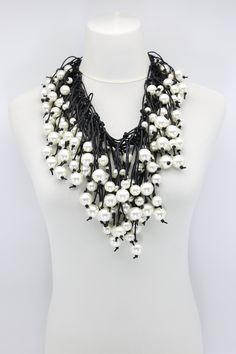 Description: Hand-woven leatherette Faux pearls cape-style necklace Length: Approximately 45 cm Available colours & Product codes: White - NL2114-02 Navy - NL2114-03 Grey - NL2114-01 Cape Style, Clothing Design, Style Necklace, Necklace Length, Kenya, Faux Pearl, Hand Woven, Necklace Lengths, Cape