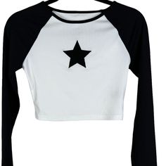 Shein White And Black Ribbed Long Sleeve T-Shirt Star Patch Appliqu On Front Cropped Soft Silky Feel Stretch Nwot Size Small Measurements 15” Pit To Pit 15” Length Material 95% Polyester 5% Spandex Casual Stretch Top With Star Print, Casual Long Sleeve Star Print Tops, Trendy Fitted Tops With Star Print, Black Stretch Top With Star Print, Fitted Long Sleeve Tops With Star Print, Casual Black Top With Star Patch, Fitted Tops With Star Print For Fall, Fitted Star Print Tops For Fall, Black Tops With Star Print For Spring