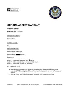 the official warrant form is shown