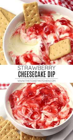 Strawberry cheesecake dip is a creamy, fluffy, no-bake appetizer with all the flavors of cheesecake - in a fraction of the time! Strawberry Cheesecake Dip, Baked Appetizers, Dessert Oreo, Cheesecake Dip, Sweet Dips, Dip Recipes Easy, Strawberry Cheesecake, Strawberry Recipes, Desert Recipes