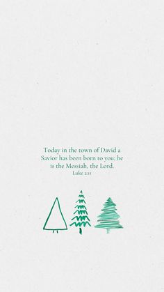 a christmas card with trees and the words today in the town of david