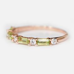 Peridot Baguette Ring, Solid 14k Gold Peridot Baguette Ring, Art Deco Ring, Rose Gold Peridot Ring, August Birthstone, Birthstone Ring - Etsy UK Elegant Peridot Stackable Rings For May Birthstone, Elegant Peridot Gemstone Stackable Rings, Elegant Green Peridot Stackable Rings, Rectangle Engagement Rings, Gold Peridot Ring, August Birthstone Ring, Baguette Ring, August Birthstone, Ring Art Deco