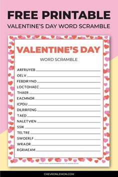 Free printable Valentine's day word scramble Left Right Valentine Game Free Printable, Valentines Day Games For Adults Free Printable, Valentine Word Search Free Printable, Valentine’s Day Bingo Printable, Word Search Valentines, Holiday Activity For Kids, Valentine Word Scramble Free Printable, Valentine Word Search, Valentine Math Activities