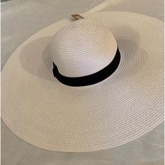 O Diva Sun Hats Extra Wide Brims 7 Inches In White, Beige Khaki Colors, With Ribbons, Width 22 Inches, Put All In One Listing But Selling Separately, All New, Two Has Tags Attached, Khaki One Is New Without Tag, Classic White Boater Hat For Beach, Classic White Boater Hat For The Beach, Classic Cream Sun Hat For Vacation, White Hat For Vacation, One Size, White One Size Hat For Vacation, White Vacation Hat One Size, White Hat For Vacation, Adjustable White Straw Hat For Day Out, Classic White Sun Hat For Summer