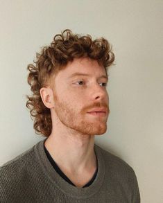 Retro Haircut, Salt And Pepper Hair, Red Curly Hair, Curly Mullet, Men Hair Color