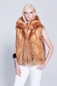 Maeve Fox Vest – GK Furs Fox Fur Vest, Red Fox, Fur Vest, Hook Eye, Fox Fur, Fall Wardrobe, Womens Vest, Outdoor Activities, Stand Up