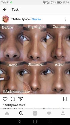 Only Highlighter Makeup, Contour Guide Black Women, Natural Makeup For Black Women Round Face, Contour On Black Women, Nose Contour For Black Women, Nose Contour Tutorial Black Women, Sza Makeup Look Tutorial, Makeup For Round Face Black Women, Make Up Ideas For Black Women