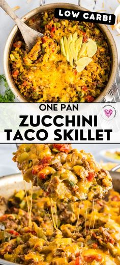 one pan zucchini taco skillet is the perfect meal for busy nights