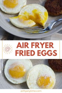 air fryer fried eggs on a plate