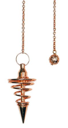 Copper Metal Spiral Pendulum – Enchanted Jewelry & Gifts Goddess Asherah, Enchanted Jewelry, Pagan Jewelry, Satin Bags, Copper Metal, Fantasy Jewelry, Healing Crystals, Gold Plating, Division