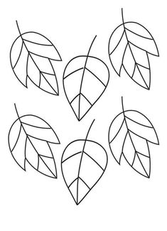 four leaves that have been drawn in the shape of hearts