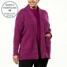 Nina Leonard Ribbed Sparkle Knit Cardigan   Create a variety of dazzling layered looks by adding this cozy-chic sparkle knit cardigan to your ensembles. Heather Winter Sweater For Layering, Cozy Chic, Patch Design, Draped Fabric, Blue Ivory, Layered Look, Ice Blue, Piece Of Clothing, Knit Cardigan