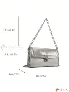 Bird in Bag - New Spring Collection: Petite Square PU Bag with Chic Metallic Hardware - Exquisite Single Shoulder Bag for Women Silver Bag With Chain Strap For Travel, Silver Clutch Shoulder Bag For Daily Use, Silver Bags With Chain Strap For Travel, Envelope-shaped Box Bag As A Gift, Silver Box Clutch For Everyday Use, Silver Rectangular Evening Bag For Travel, Silver Satchel Shoulder Bag For Gift, Silver Satchel Shoulder Bag As Gift, Silver Crossbody Clutch For Daily Use