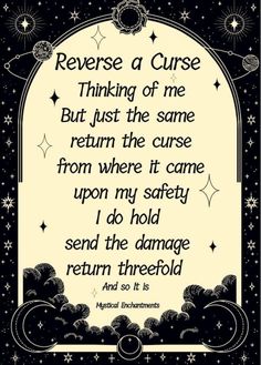 Reverse Curse, Reverse A Curse, Celtic Witch, Witchcraft Spells For Beginners, Banishing Spell, Good Luck Spells, Magia Das Ervas, Witch Quotes