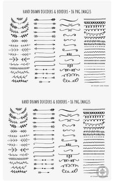 hand drawn dividers and borders - the printable images are also available for purchase