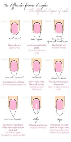 Types Of Nails Shapes, Different Types Of Nails, Different Nail Shapes, Nail Salon Design, Pinterest Nails, Nagel Tips, Manicure Tips, Oval Nails