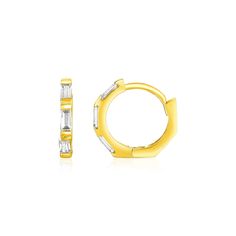 Buy LOVCIA Luxury Petite Octagonal Hoop Earrings in 14k Yellow Gold with Sparkling Cubic Zirconias Snap Lock, Healing Jewelry, Gold Texture, Online Gifts, Metal Stamping, Card Wallet, Wedding Rings Engagement, Gold Metal, Gold Earrings