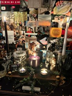 An altar to protect you and your home #altar #protection #home #witchcraftv#candles Pagan Altar Aesthetic, Hades Altar Ideas, Witchy Altar Ideas, Altar Ideas, Wiccan Altar, Pagan Altar, Home Altar, Protection Spells, Candles