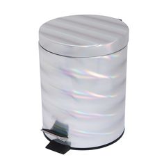 "Buy the Bath Bliss Holographic Round Step Pedal Trash Can at Michaels. com. Spruce up your home, office or dorm with the Bath Bliss holographic trash can. The 5 Liter trash can is perfect for small spaces with a holographic print that will add a touch of glamour to any room. Spruce up your home, office or dorm with the Bath Bliss holographic trash can. The 5 liter trash can is perfect for small spaces with a holographic print that will add a touch of glamour to any room. Designed with a hands f Bathroom Waste Basket, Metal Trash Cans, Holographic Print, Toilet Bowl Brush, Bathroom Trash Can, Spruce Up Your Home, Plastic Organizer, Shower Curtain Rods, Trash Bins