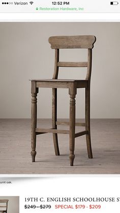 an old wooden chair is for sale on the web store's page, and it appears to be sold