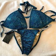 Never Worn Ravish Sands Competition Bikini Originally $245 Size M Top Has Removable Pads Brazilian Cut Bottoms Brazilian Cut, Teal Blue, Womens Swim, Color Blue, Swimming, Women Shopping, Blue, Color