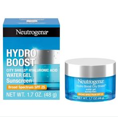 the neutrogena hydro booster is next to a box and it's contents