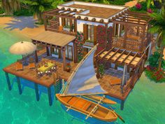 Island Living Sims 4 Cc, Island Living Sims 4 House, Sims 4 Sulani House, Sims 4 Beach House Floor Plans, Sims Beach House, Sims 4 Sulani House Plan, Sulani House