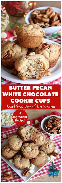 Butter Pecan White Chocolate Cookie Cups | Can't Stay Out of the Kitchen | these adorable #CookieCups are perfectly flavored with a #ButterPecan #CakeMix,#pecans & #WhiteChocolateChips. This easy 5-ingredient #cookie #recipe can be ready to enjoy in about 30 minutes. Great for #tailgating, #BackyardBarbecues or a #ChristmasCookieExchange. #chocolate #dessert #ButterPecanWhiteChocolateCookieCups