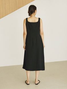 Midi length structured dress with square neckline and A line skirt. Dress up or down for office or weekend. Model is wearing MINUSEY ONE SIZE. ✔️ Free worldwide express shipping over $100✔️ Loved by 6,500+ customers✔️ Limited edition collections, maximum style⠀⠀⠀⠀⠀⠀⠀⠀⠀Stay ahead of the trend with can’t-find-anywhere-else staples. Your closet will thank you 💕 * MINUSEY ONE SIZE = EU 34-38, US 2-6* 100% Polyester* Dry clean* Made in Korea - Model Height: 170cm/5'7" (US2, EU34) Black Square Neck Dress For Work, Black Square Neck Work Dress, Black Midi Dress With Straight Neckline For Work, Square Neck Midi Dress For Work, Classic Square Neck Midi Dress For Work, Square Neck Midi Dress For Office In Summer, Dress With Square Neckline, Structured Dress, Line Skirt